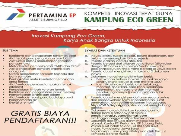 Pertamina EP Subang Gelar Kompetisi Inovasi  “Kampung Eco Green”