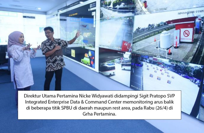 Direksi Pertamina Pantau Kesiapan Arus Balik Lewat Command Center