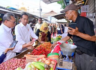 Presiden Jokowi Cek Harga Bapok di Pasar Rogojampi