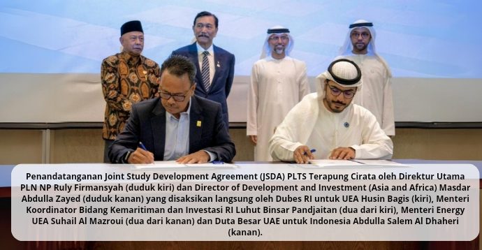PLN Gandeng Masdar Bentuk Kajian Ekspansi PLTS Terapung Cirata Hingga 500 MWac