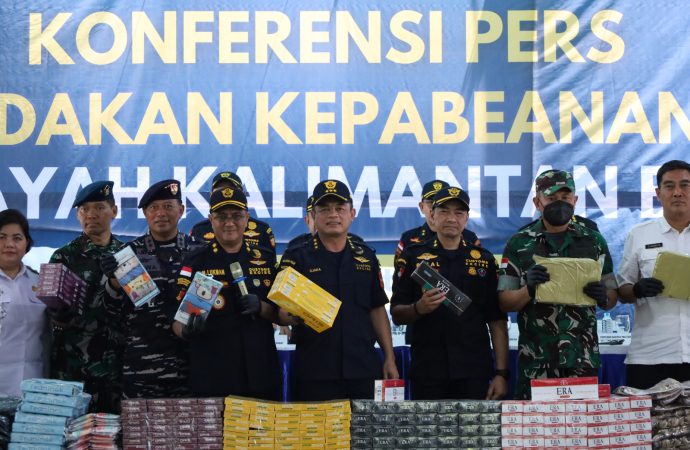 Bea Cukai Kalbar Tangkal Barang Ilegal Senilai Rp274,7 Miliar